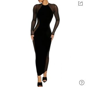 Naked wardrobe velvet and mesh dress